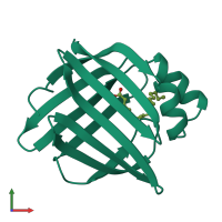 PDB entry 1lif coloured by chain, front view.