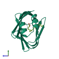PDB entry 1lif coloured by chain, side view.