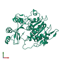 PDB entry 1lio coloured by chain, front view.
