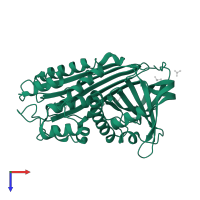 Plasminogen activator inhibitor 1 in PDB entry 1lj5, assembly 1, top view.