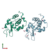 PDB entry 1ljh coloured by chain, front view.