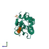 PDB entry 1ljn coloured by chain, side view.
