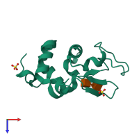 PDB entry 1ljn coloured by chain, top view.