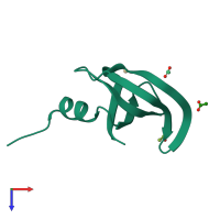 PDB entry 1ljo coloured by chain, top view.