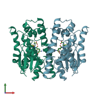 PDB entry 1ljr coloured by chain, front view.