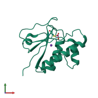 PDB entry 1lju coloured by chain, front view.