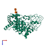 PDB entry 1ljy coloured by chain, top view.