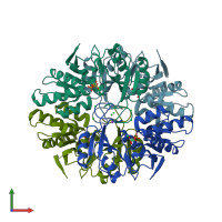 PDB entry 1lk7 coloured by chain, front view.