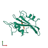 Hetero dimeric assembly 1 of PDB entry 1lkl coloured by chemically distinct molecules, front view.