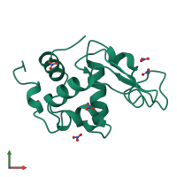 PDB entry 1lks coloured by chain, front view.