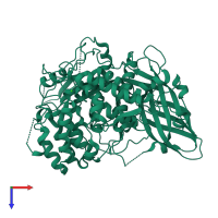 PDB entry 1lla coloured by chain, top view.