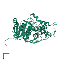 PDB entry 1llc coloured by chain, top view.