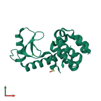 PDB entry 1llh coloured by chain, front view.