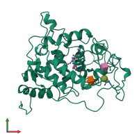 PDB entry 1llp coloured by chain, front view.