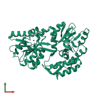 PDB entry 1lls coloured by chain, front view.