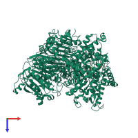 PDB entry 1llz coloured by chain, top view.