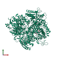 PDB entry 1lm1 coloured by chain, front view.