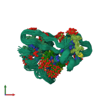 PDB entry 1lm2 coloured by chain, ensemble of 35 models, front view.