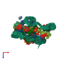 PDB entry 1lm2 coloured by chain, ensemble of 35 models, top view.