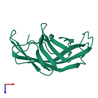 PDB entry 1lmi coloured by chain, top view.
