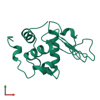 PDB entry 1lmn coloured by chain, front view.
