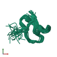 PDB entry 1lmr coloured by chain, ensemble of 21 models, front view.