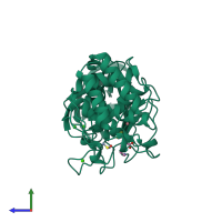 PDB entry 1lna coloured by chain, side view.