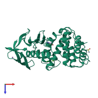 PDB entry 1lnc coloured by chain, top view.