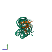 PDB entry 1lng coloured by chain, side view.