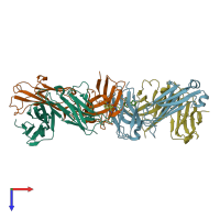 PDB entry 1lo0 coloured by chain, top view.