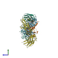 PDB entry 1lo2 coloured by chain, side view.