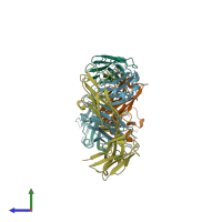 PDB entry 1lo3 coloured by chain, side view.