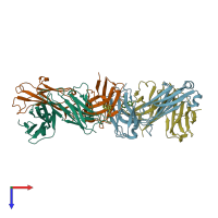 PDB entry 1lo3 coloured by chain, top view.