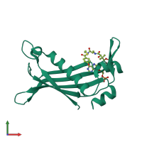 PDB entry 1lo9 coloured by chain, front view.