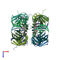 PDB entry 1loj coloured by chain, top view.