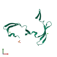 PDB entry 1lom coloured by chain, front view.