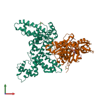 PDB entry 1lot coloured by chain, front view.