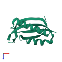 PDB entry 1lou coloured by chain, top view.