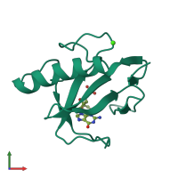 PDB entry 1low coloured by chain, front view.