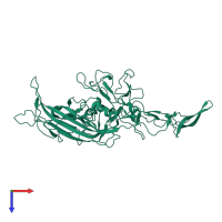 PDB entry 1lp3 coloured by chain, top view.