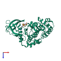 PDB entry 1lp4 coloured by chain, top view.