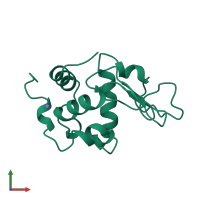 PDB entry 1lpi coloured by chain, front view.