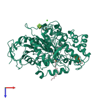 PDB entry 1lpp coloured by chain, top view.
