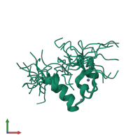 PDB entry 1lpv coloured by chain, ensemble of 18 models, front view.