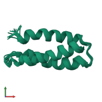 PDB entry 1lq7 coloured by chain, ensemble of 16 models, front view.