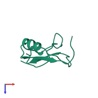 PDB entry 1lqh coloured by chain, top view.