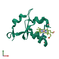 PDB entry 1lqx coloured by chain, front view.