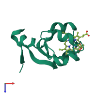 PDB entry 1lqx coloured by chain, top view.