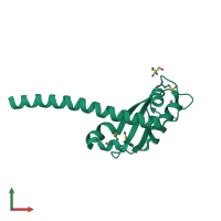 PDB entry 1lr0 coloured by chain, front view.