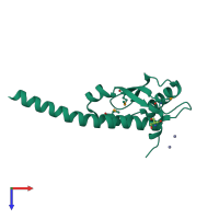 PDB entry 1lr0 coloured by chain, top view.